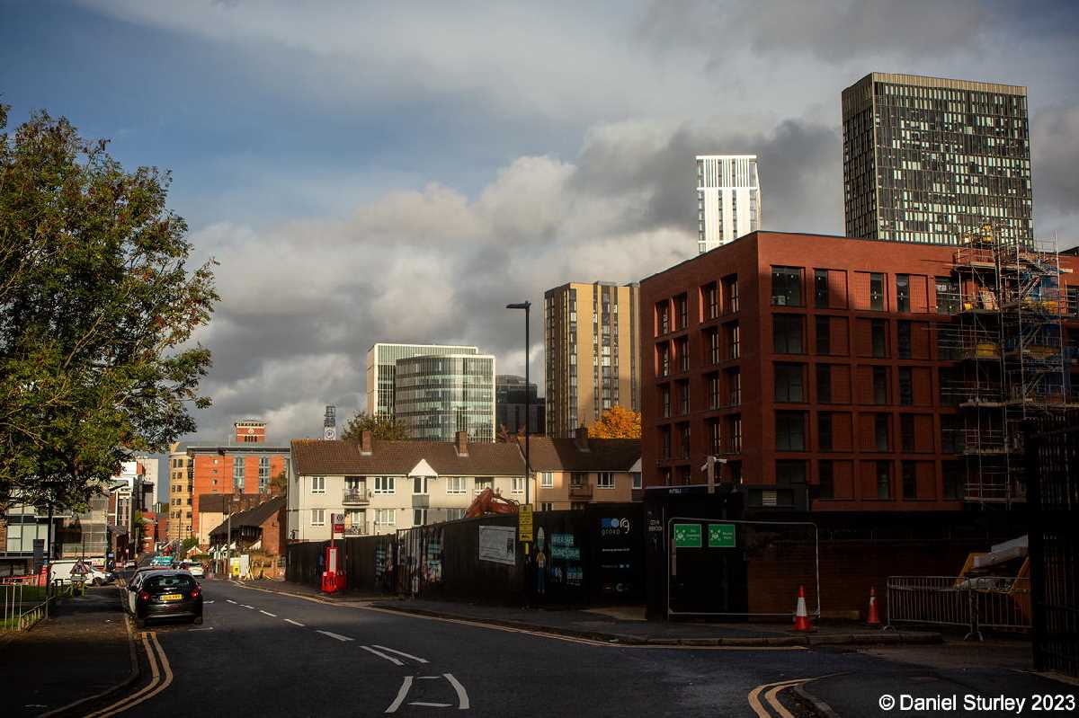 Birmingham, the Westside Skyline from Behind Broad Street - 29th October 2023