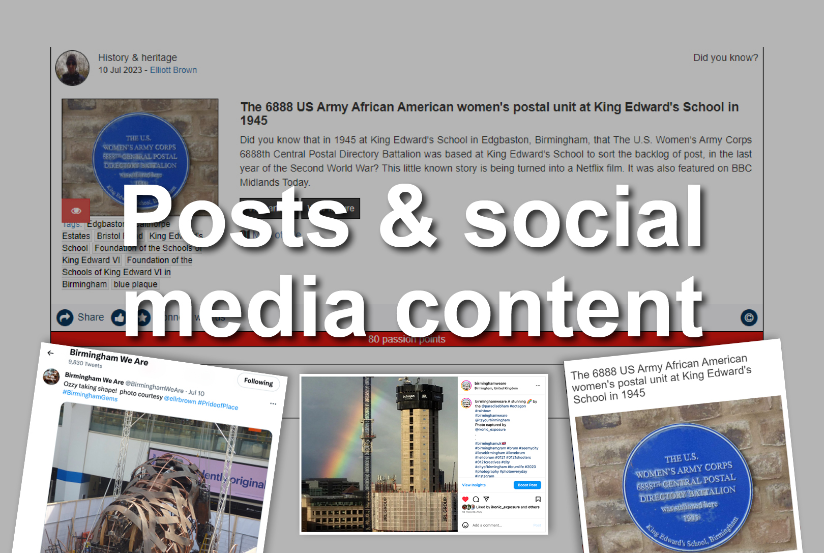 Posts and social media content