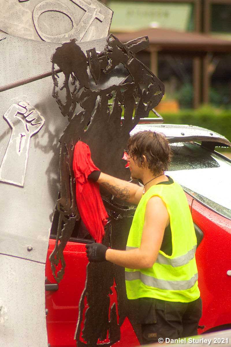 The Installation of Luke Perry`s `Forward Together` in Victoria Square - 4th July 2021